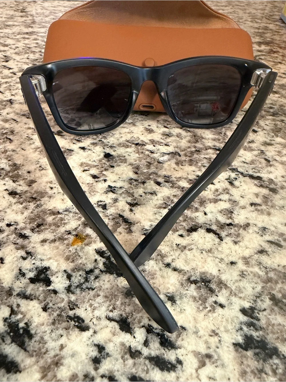 Ray-Ban Tan Meta Leather Sunglasses & Case